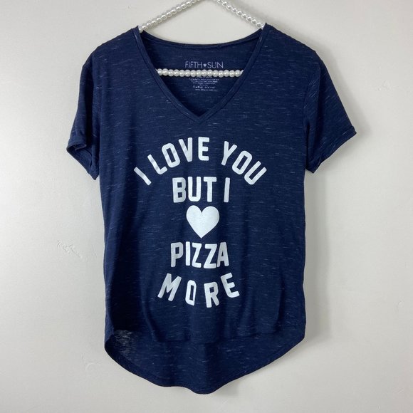 Fifth Sun Tops - Fifth Sun Navy Blue V neck Tee Short Sleeve Medium